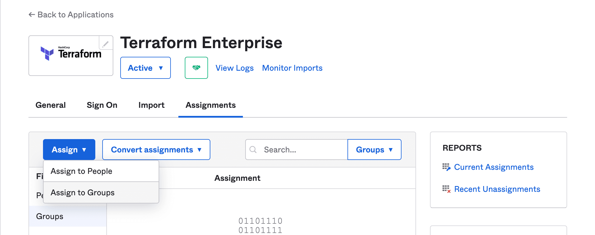 Assign Terraform Enterprise to security-team and services-team Okta groups